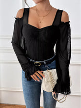 Cold Shoulder Flounce Sleeve Bodysuit