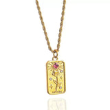 18K Gold-Plated Tarot Card Necklace