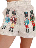 Christmas Sequined Nutcracker Shorts