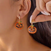 Halloween Pumpkin Drop Earrings