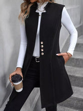 Button Up Sleeveless Longline Vest Coat