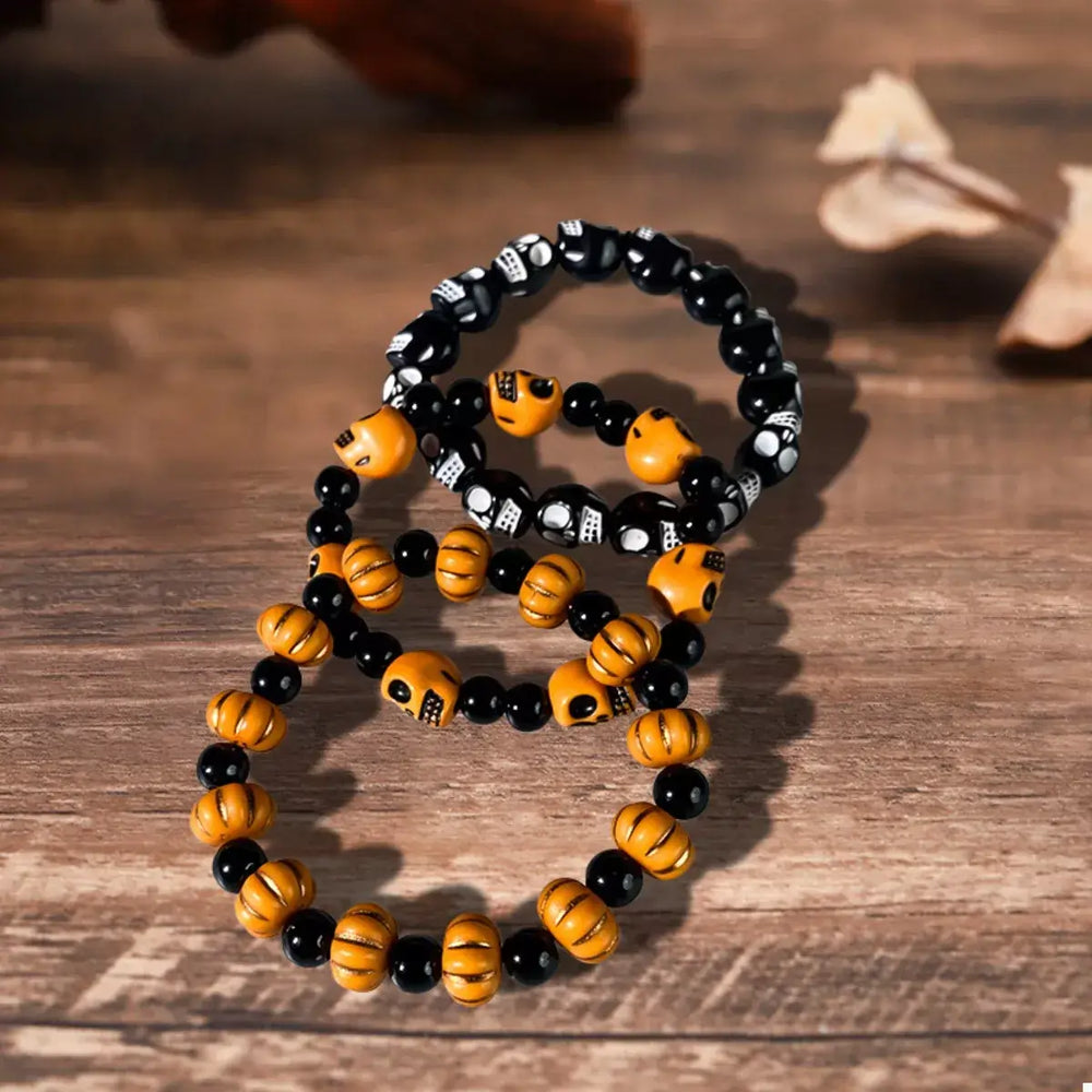 3 Piece Halloween Beaded Bracelet
