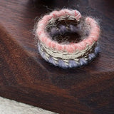 Brass Yarn-Wrapped Open Ring