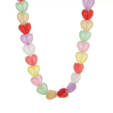 Colorful Resin Heart Necklace - Elegant Jewelry