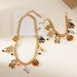 Halloween Charm Necklace with Festive Pendant Collection