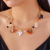 Halloween Charm Necklace with Festive Pendant Collection