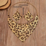 Leopard Necklace and Earrings Jewelry Set