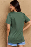Graphic Cotton T-Shirt - Back View, FIND INNER PEACE print, casual green design for comfort and style.
