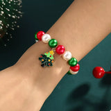 5 Piece Christmas Synthetic Pearl Bracelet