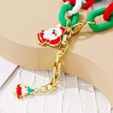 Christmas Festive Chain Link Bracelet with Santa Charm