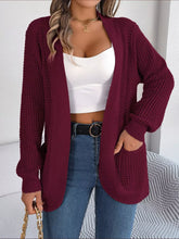 Chunky Knit Open Front Cardigan with Pockets