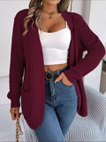 Chunky Knit Open Front Cardigan with Pockets