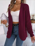 Chunky Knit Open Front Cardigan with Pockets