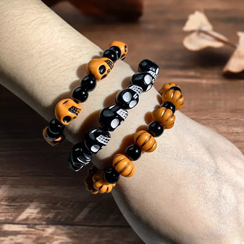 3 Piece Halloween Beaded Bracelet