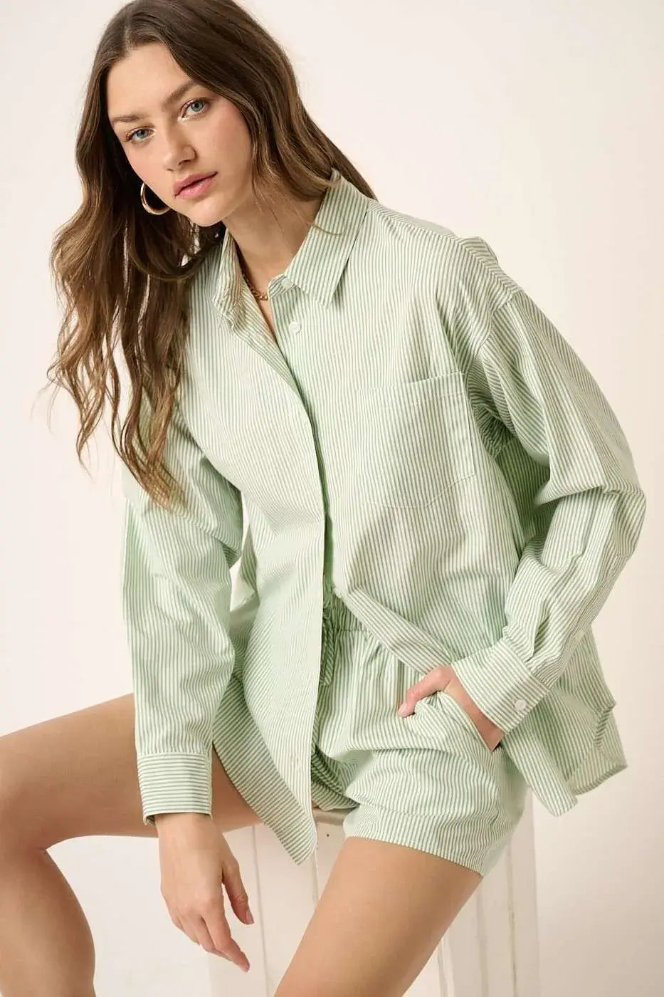 Mittoshop Striped Shirt and Shorts Set