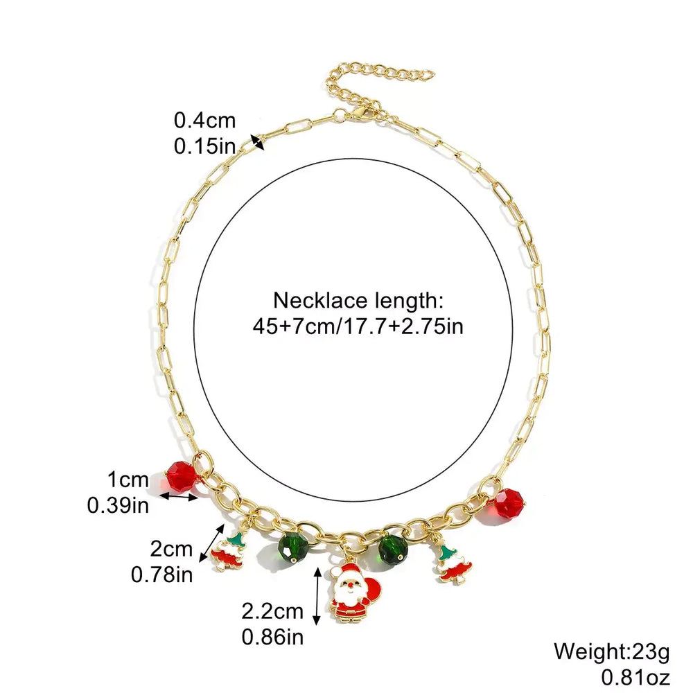 18K Gold-Plated Alloy Christmas Necklace
