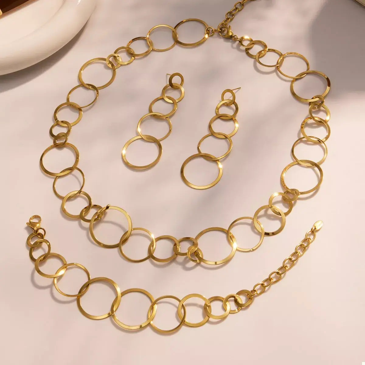 18K Gold-Plated Chain Link Statement Necklace
