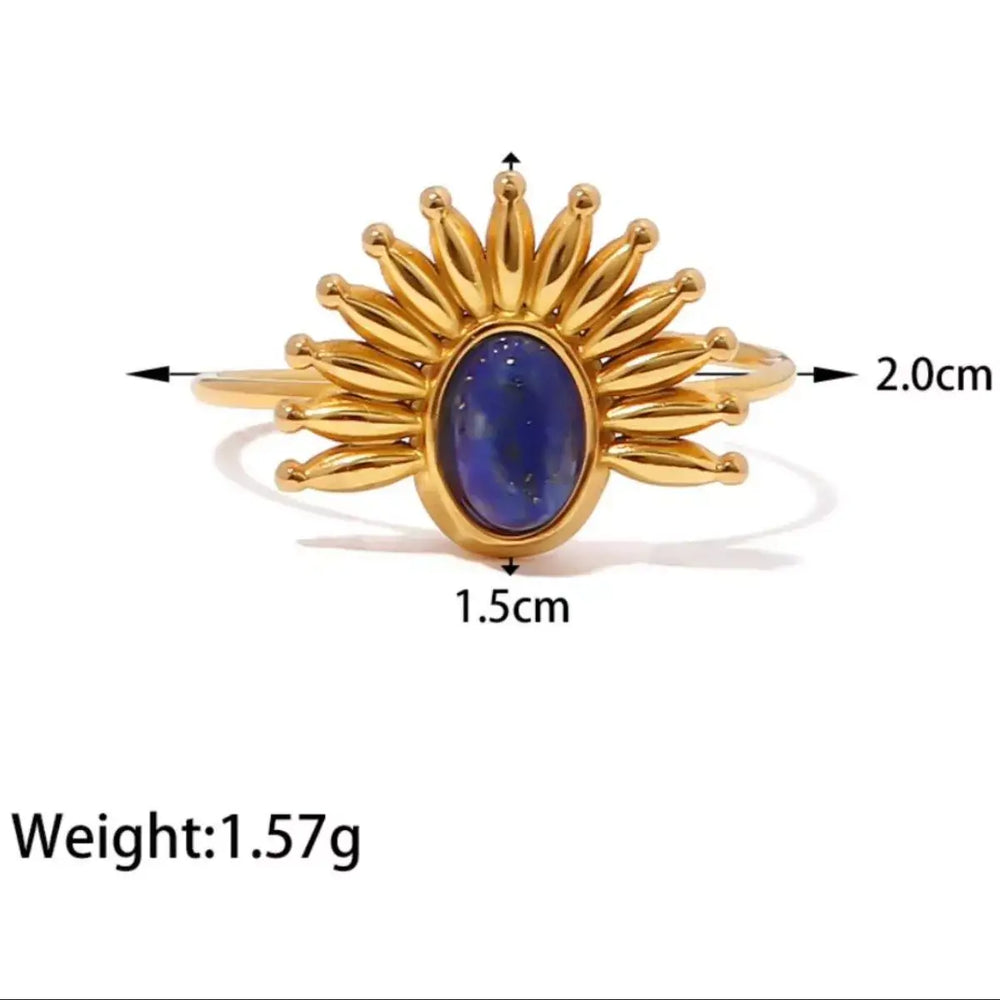 18K Gold-Plated Natural Stone Ring