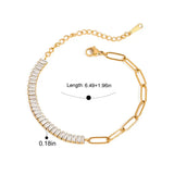18K Gold-Plated Stainless Steel Rhinestone Chain Bracelet
