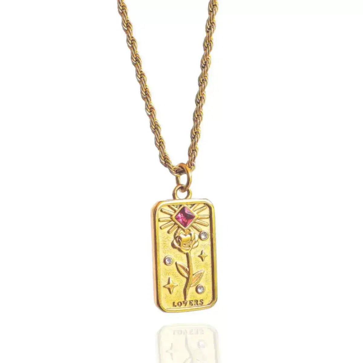 18K Gold-Plated Tarot Card Necklace