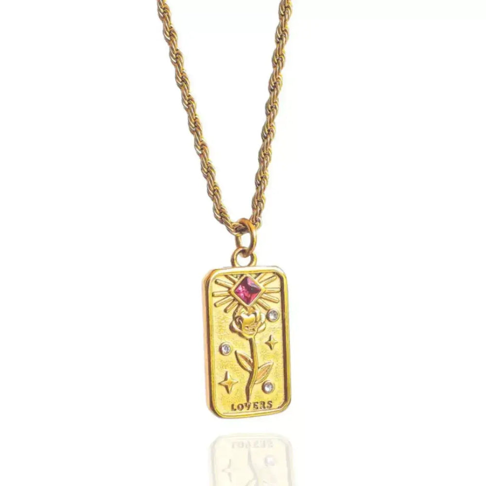 18K Gold-Plated Tarot Card Necklace