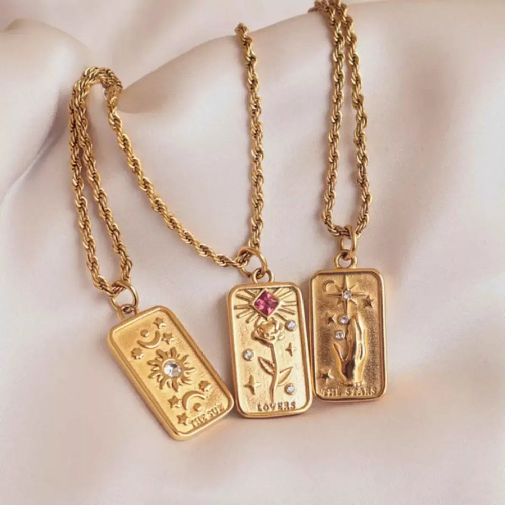 18K Gold-Plated Tarot Card Necklace