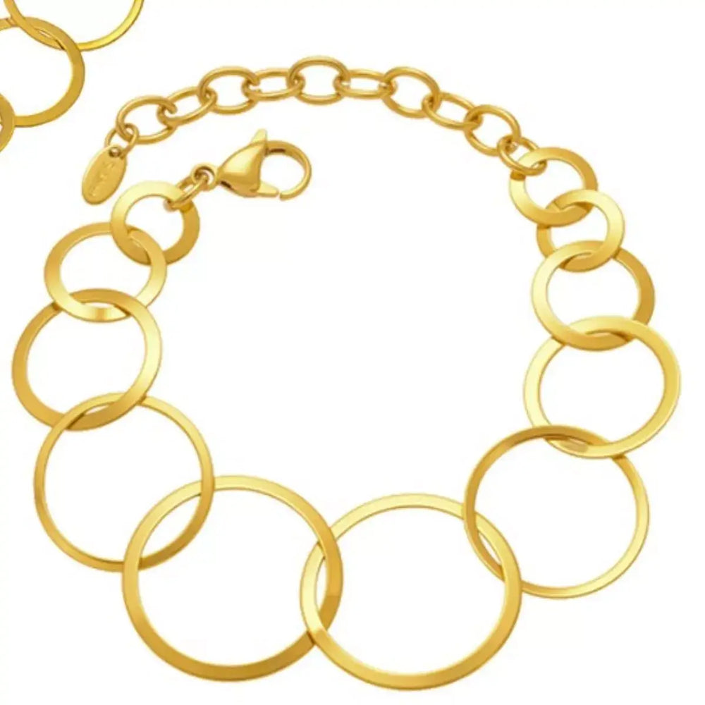18K Gold-Plated Titanium Steel Round Bracelet