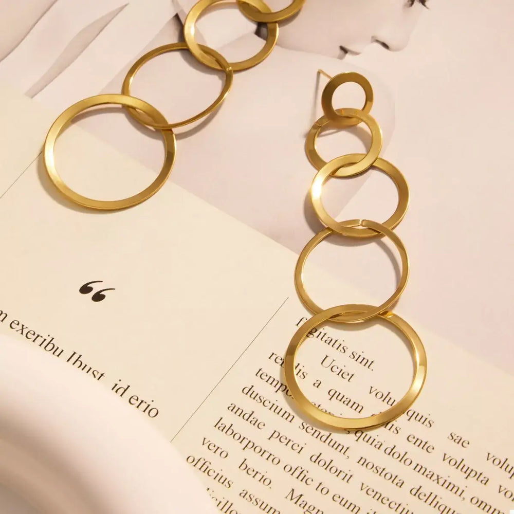 18K Gold-Plated Titanium Steel Round Earrings