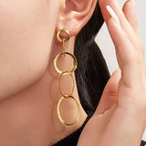 18K Gold-Plated Titanium Steel Round Earrings
