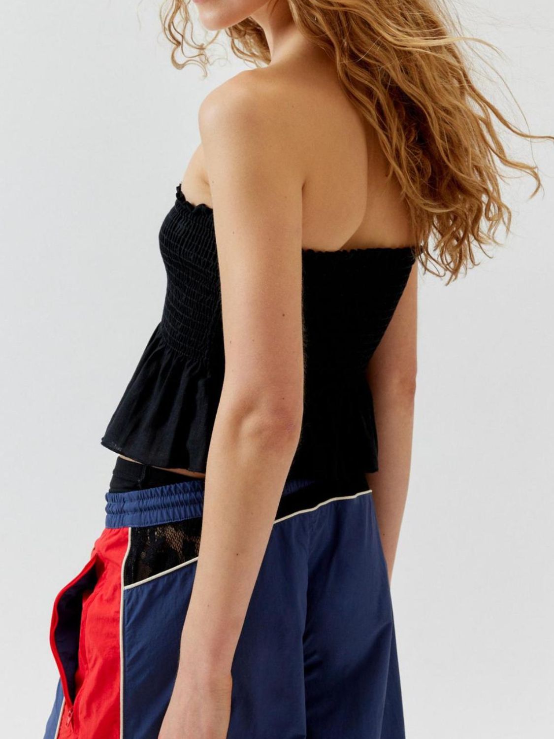 Smocked Peplum Tube Top