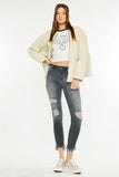 Kancan High Rise Distressed Ankle Skinny Jeans