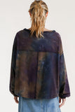 Umgee Full Size Tie Dye Round Neck Long Balloon Sleeve Top Plus Size