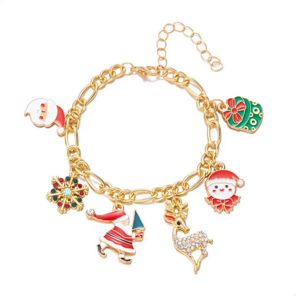 Christmas 18K Gold-Plated Charm Bracelet