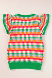 Contrast Striped V-Neck Knit Top