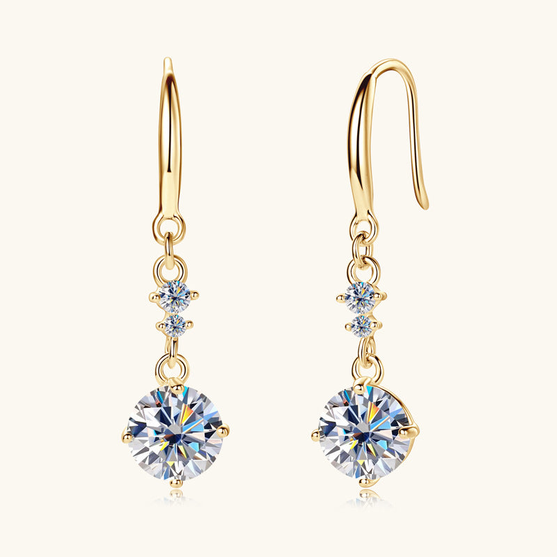 2 Carat Moissanite 925 Sterling Silver Earrings