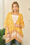 Davi & Dani Floral Printed Short Sleeve Loose Fit Kimono Cover Up