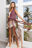 BiBi Fringe Detail Leopard Vest with Star Stud