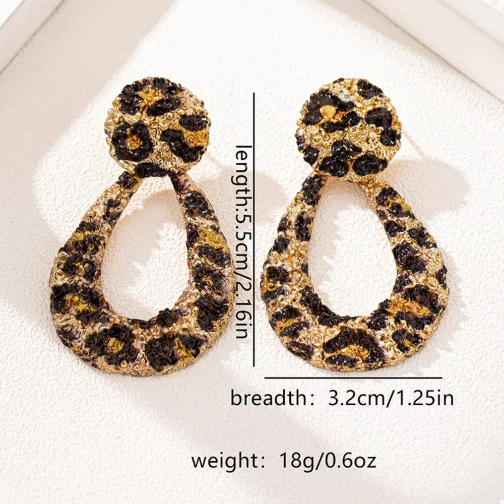 18K Gold-Plated Leopard Dangle Earrings