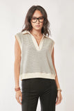 Davi & Dani French Terry Boxy Fit Striped Sweater Vest