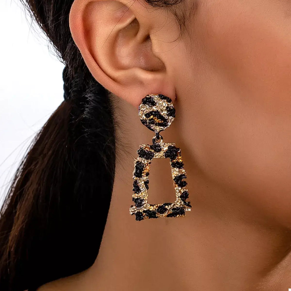18K Gold-Plated Leopard Dangle Earrings