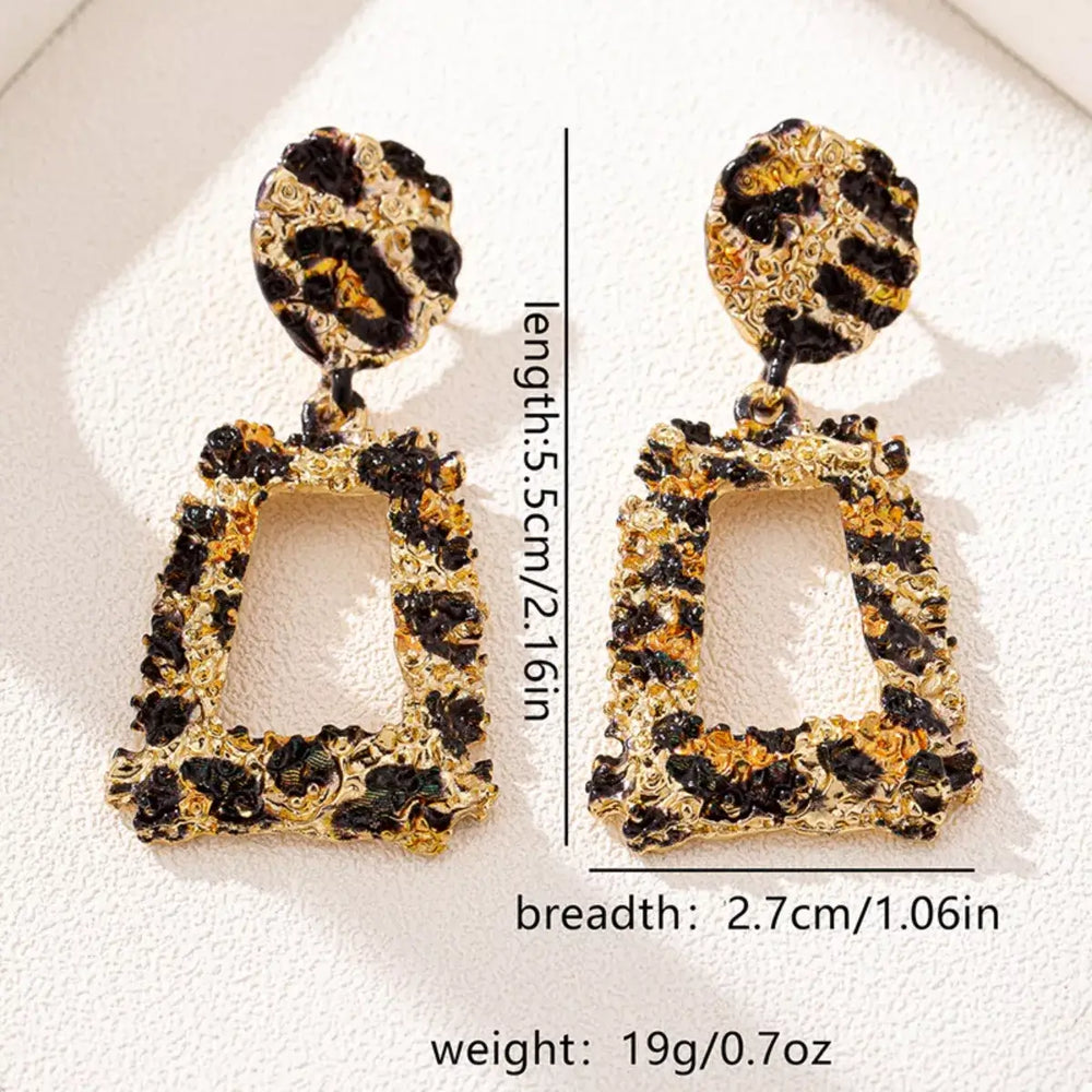 18K Gold-Plated Leopard Dangle Earrings