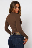Lace Detail V-Neck Long Sleeve T-Shirt