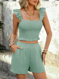 Smocked Cropped Cami and Shorts Set
