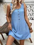 Full Size Round Neck Wide Strap Dress Plus Size