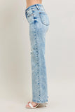 Judy Blue Full Size Hw Mineral Wash Destroy 90's Straight Jeans Plus Size