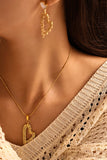 Stainless Steel Heart Earrings and Necklace Set