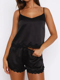 Lace Detail Cami and Shorts Set