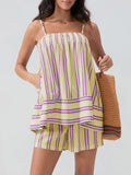 Smocked Square Neck Cami and Shorts Set