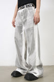Men's Contrast Wide Leg Jeans