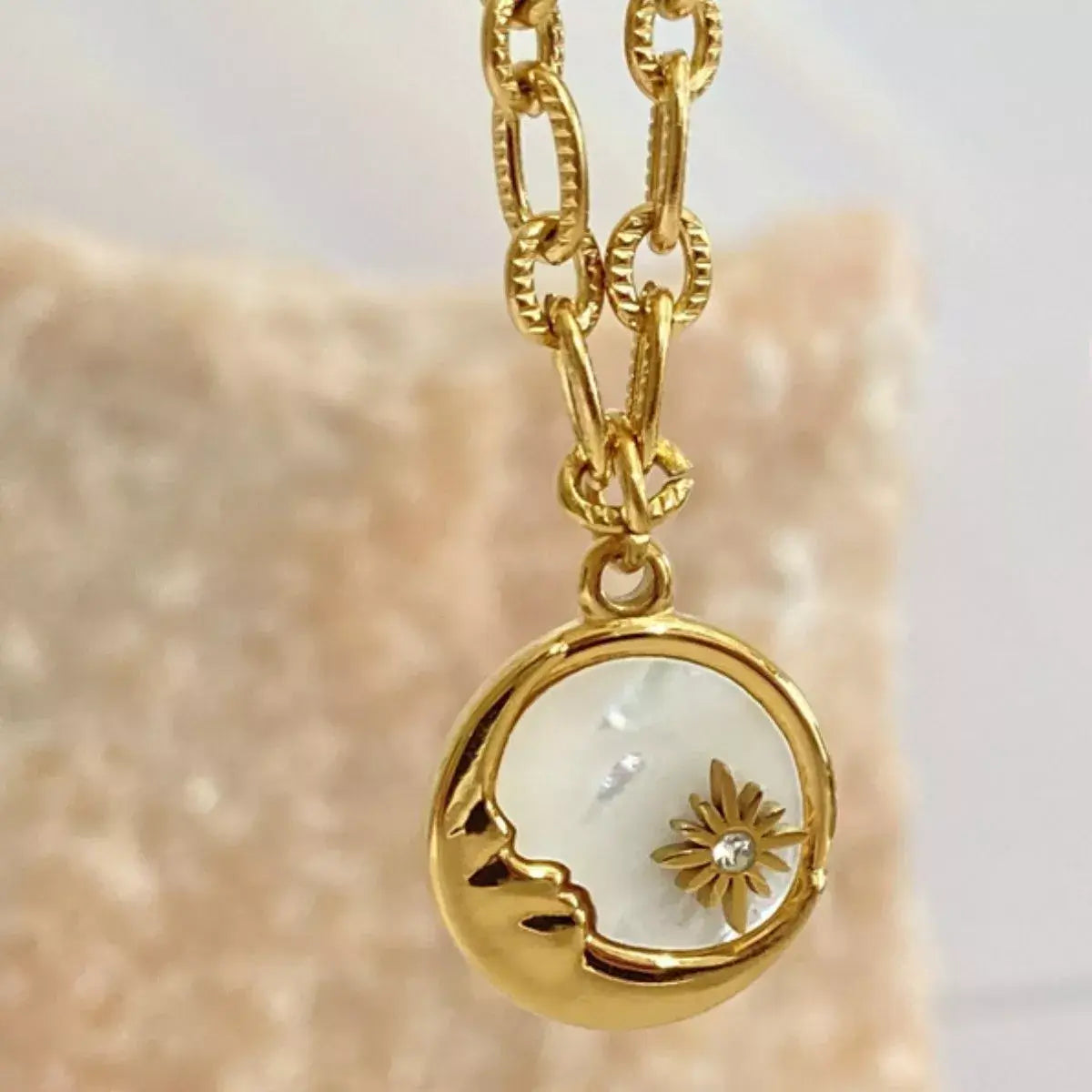 18K Gold-Plated Titanium Steel Pendant Necklace